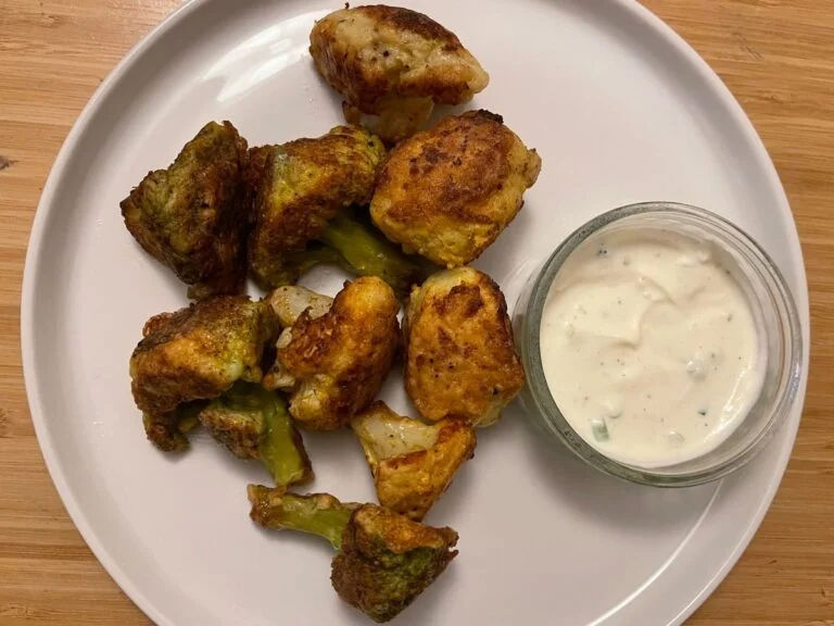 breaded broccoli and cauliflower