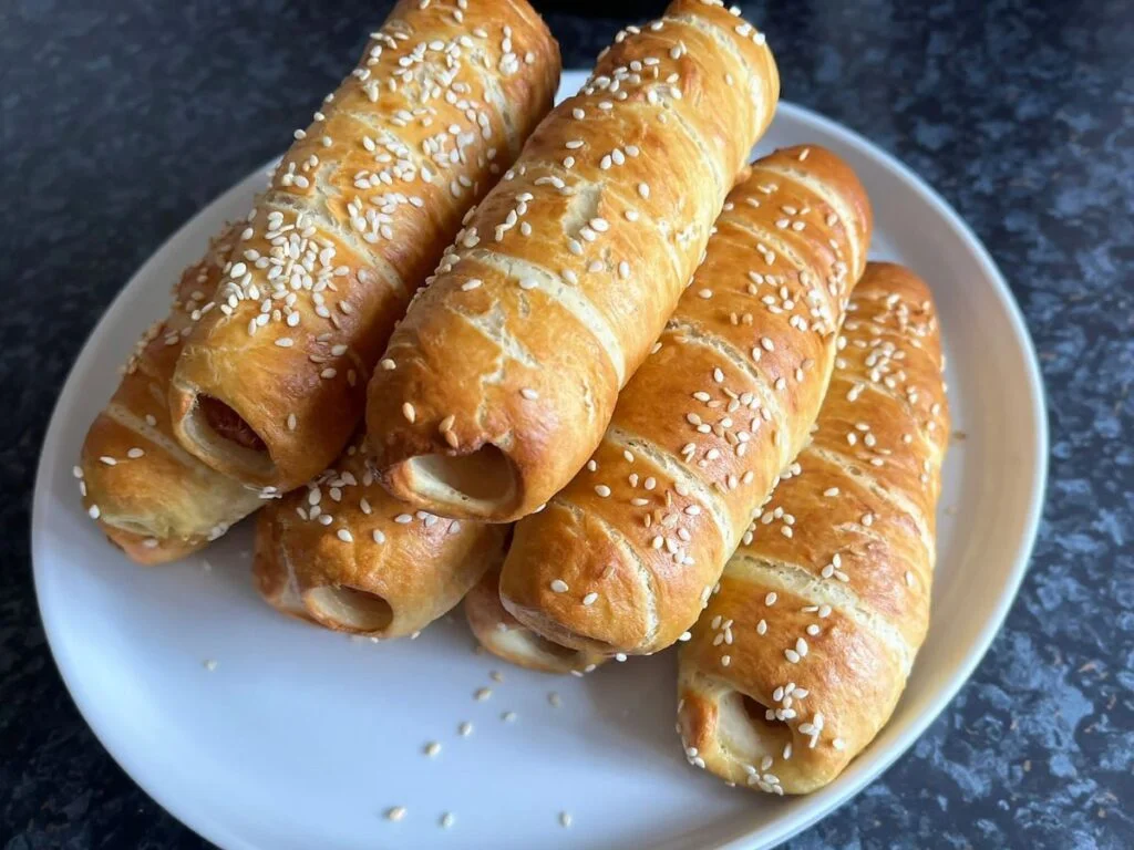 homemade pretzel hotdogs